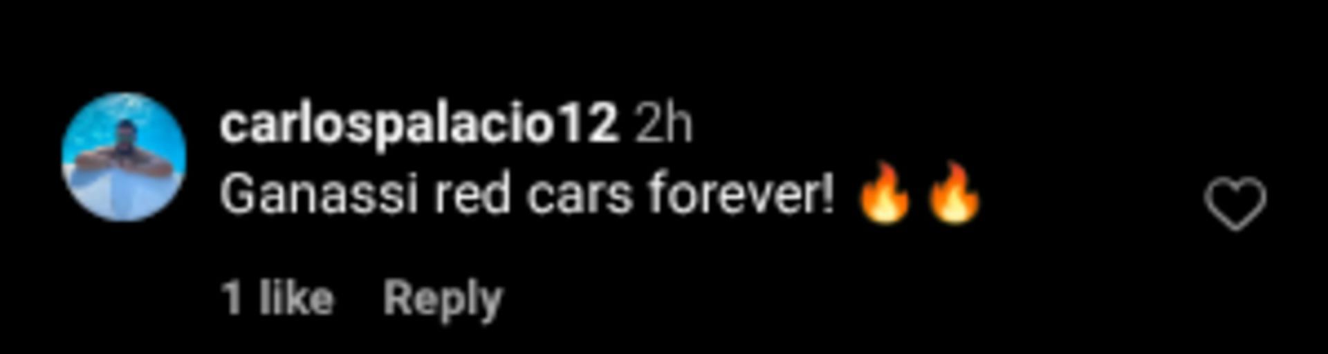 A fan reacted to Alex Palou's red livery | Instagram/@chipganassiracing